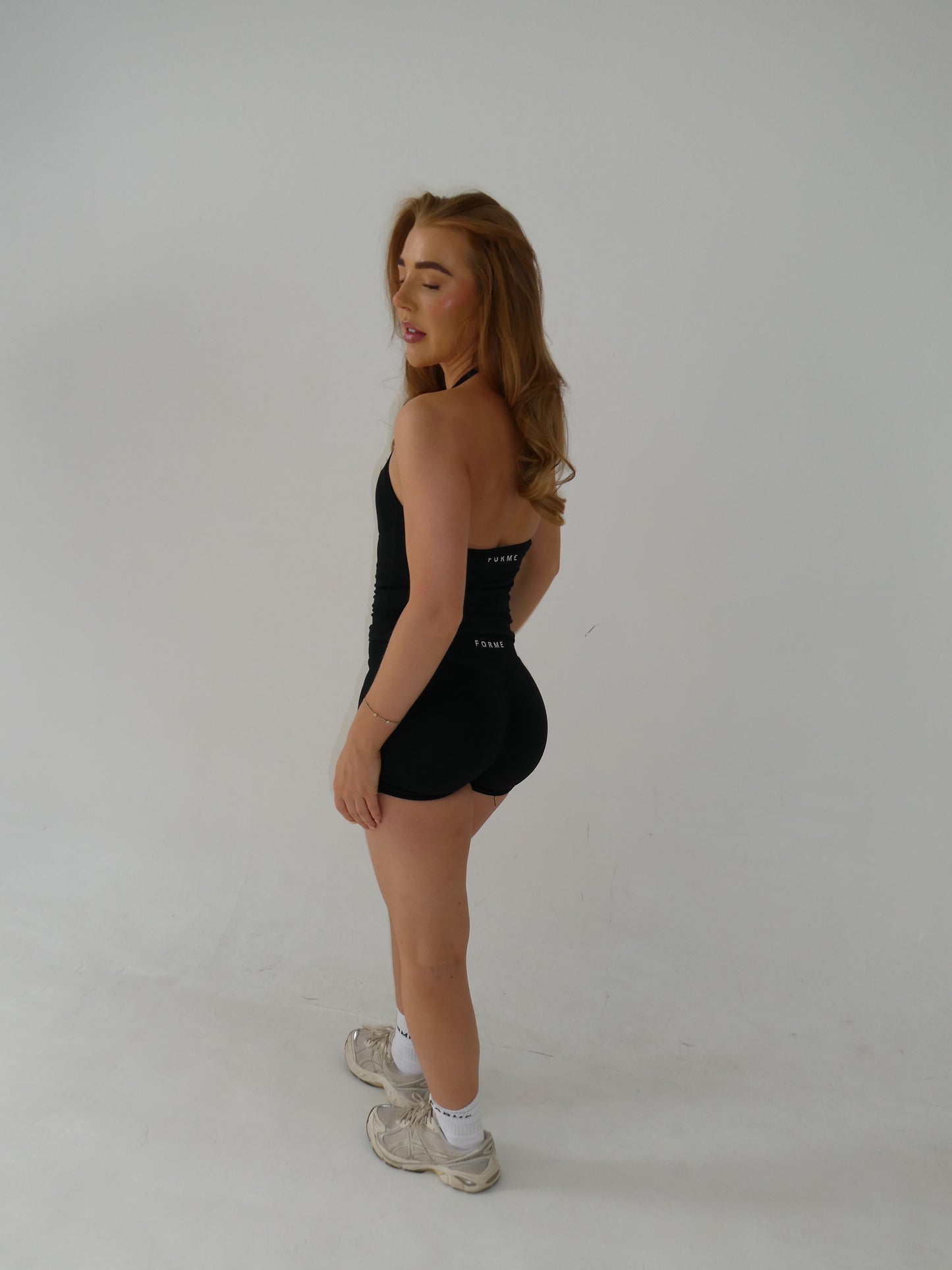 Forme Halterneck Shorts Set – Black