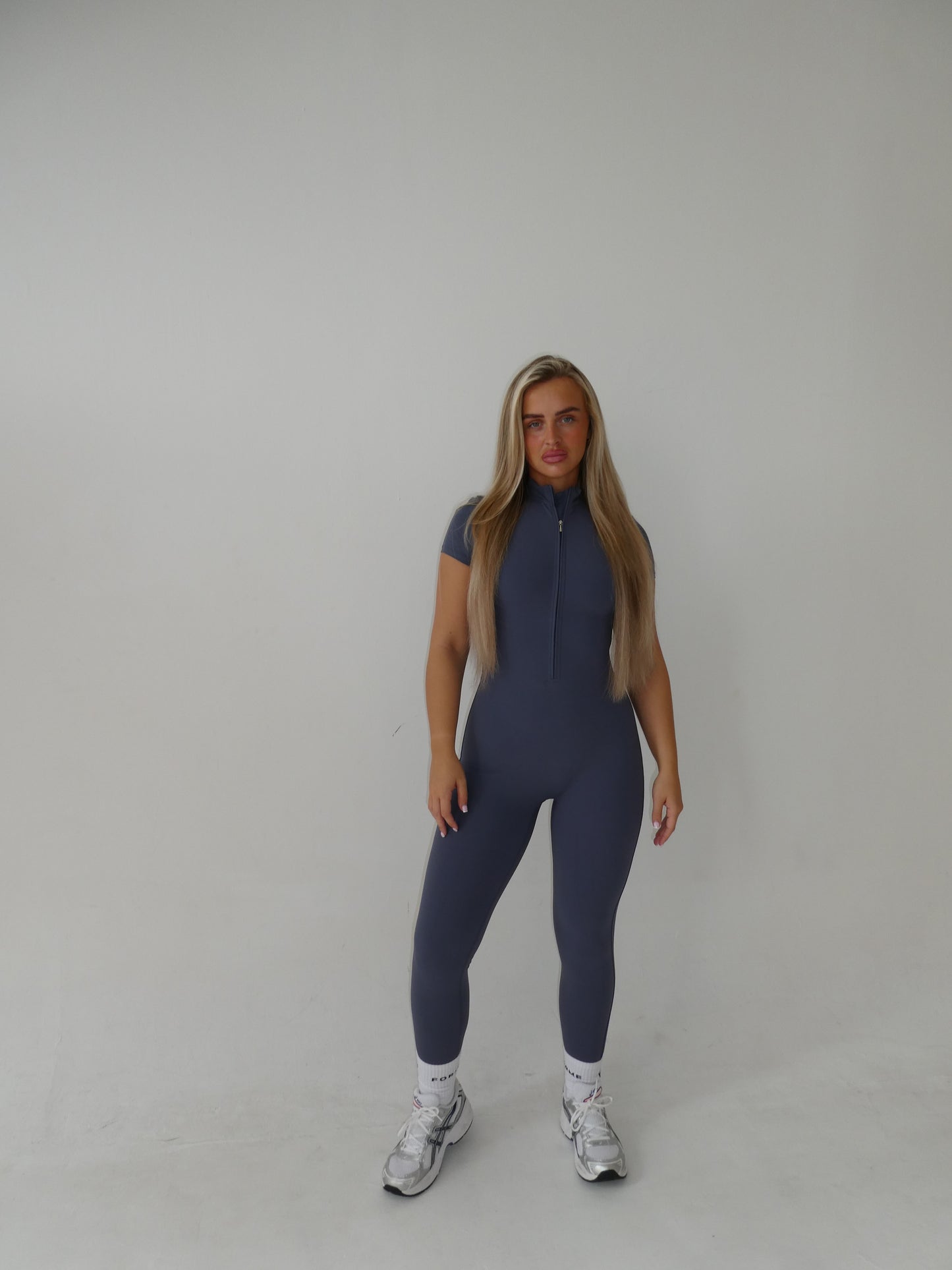 Forme Essential Zip Jumpsuit – Slate Blue