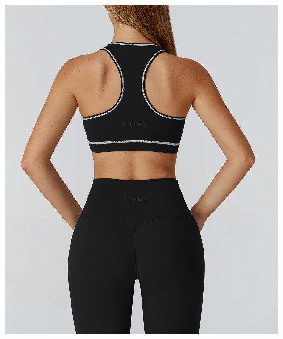 The Off-Duty Bra – Black with White Piping