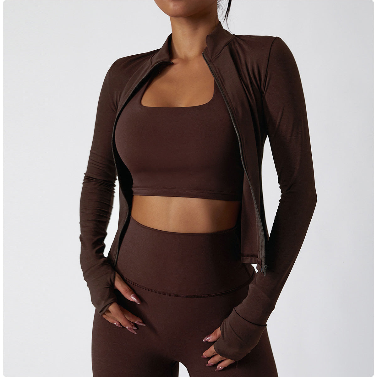 Forme Essential Halterneck Crop – Chocolate