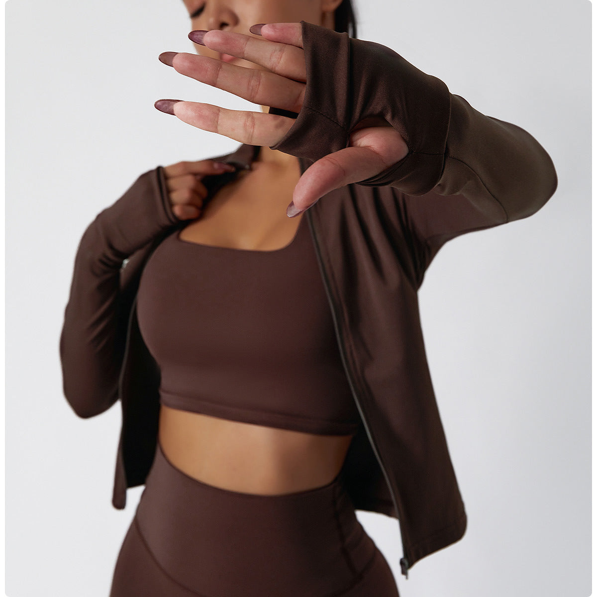 Forme Essential Chocolate Zip Up Jacket