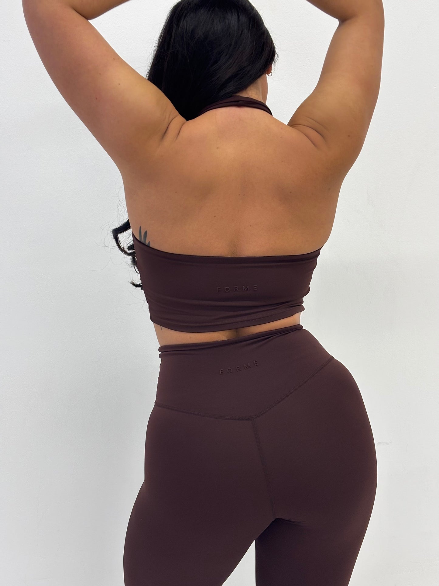 Forme Essential Halterneck Crop – Chocolate
