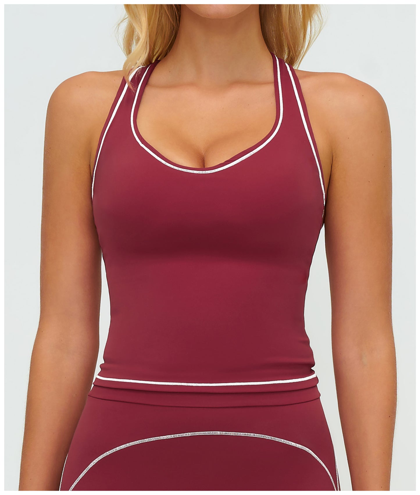 The Off-Duty Racer back – Cherry with White Piping