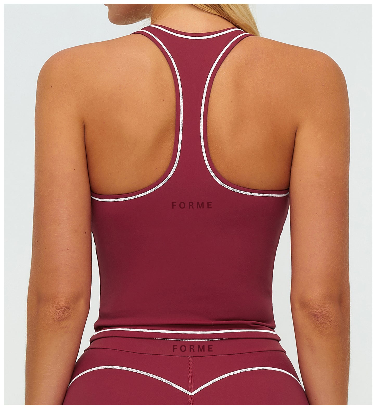 The Off-Duty Racer back – Cherry with White Piping