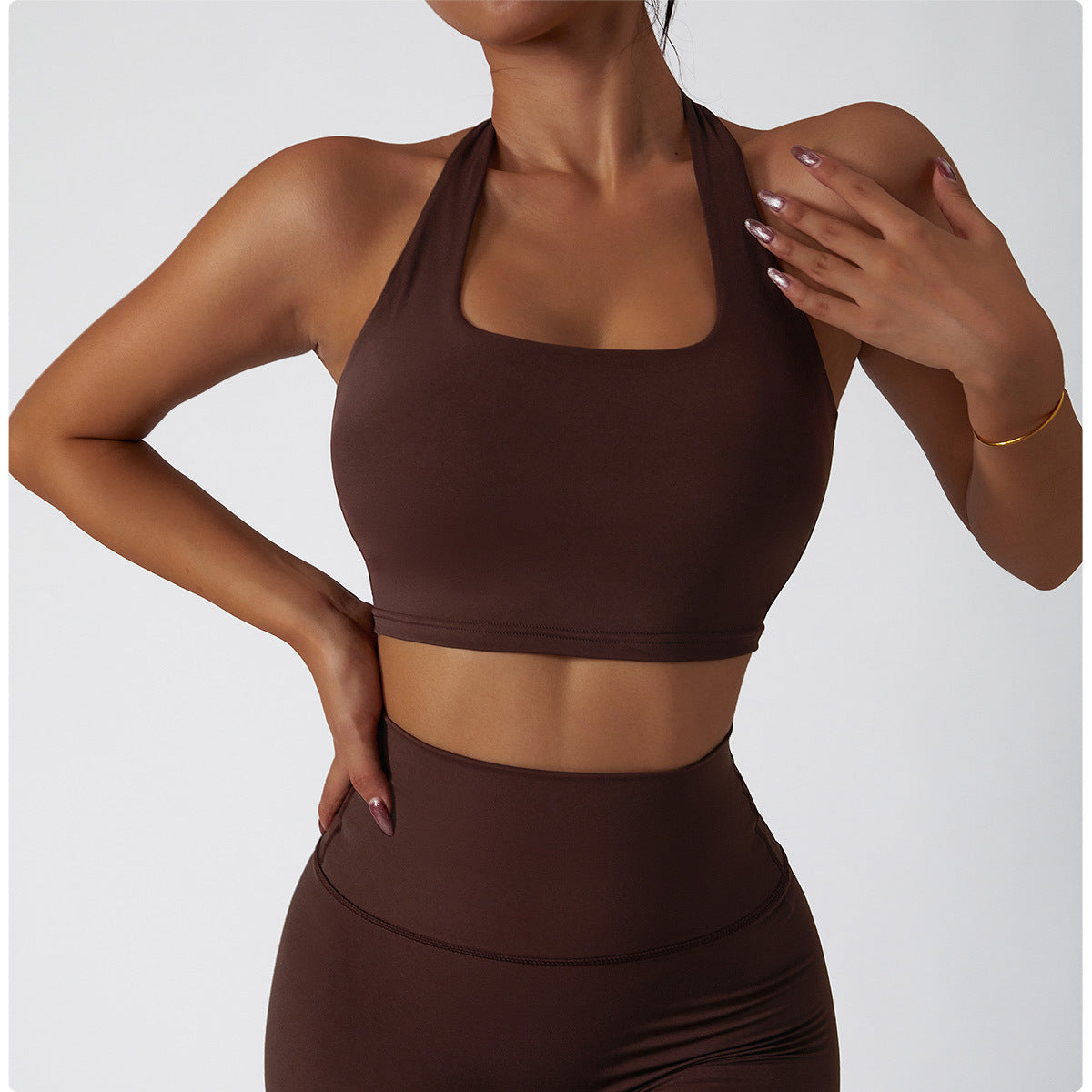 Forme Essential Halterneck Crop – Chocolate