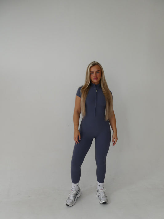 Forme Essential Zip Jumpsuit – Slate Blue