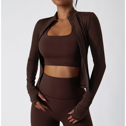 Forme Essential Chocolate Zip Up Jacket