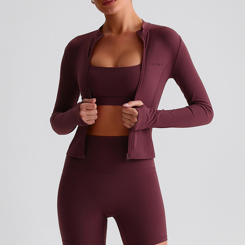 Forme Wine Sculpt Zip Up Jacket