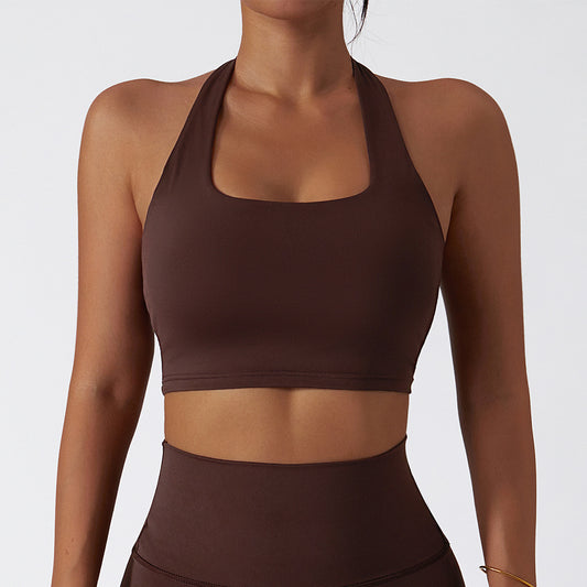 Forme Essential Halterneck Crop – Chocolate