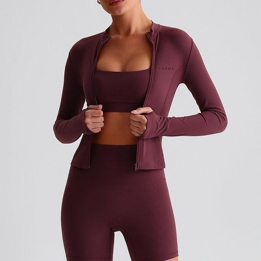 Forme Wine Sculpt Zip Up Jacket