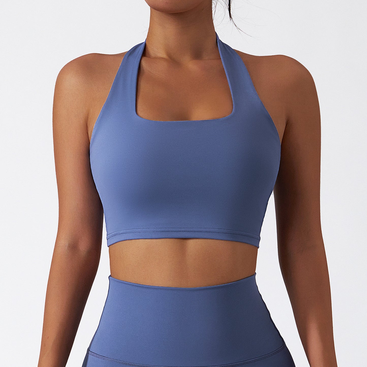 Forme Essential Halterneck Crop – Blueberry
