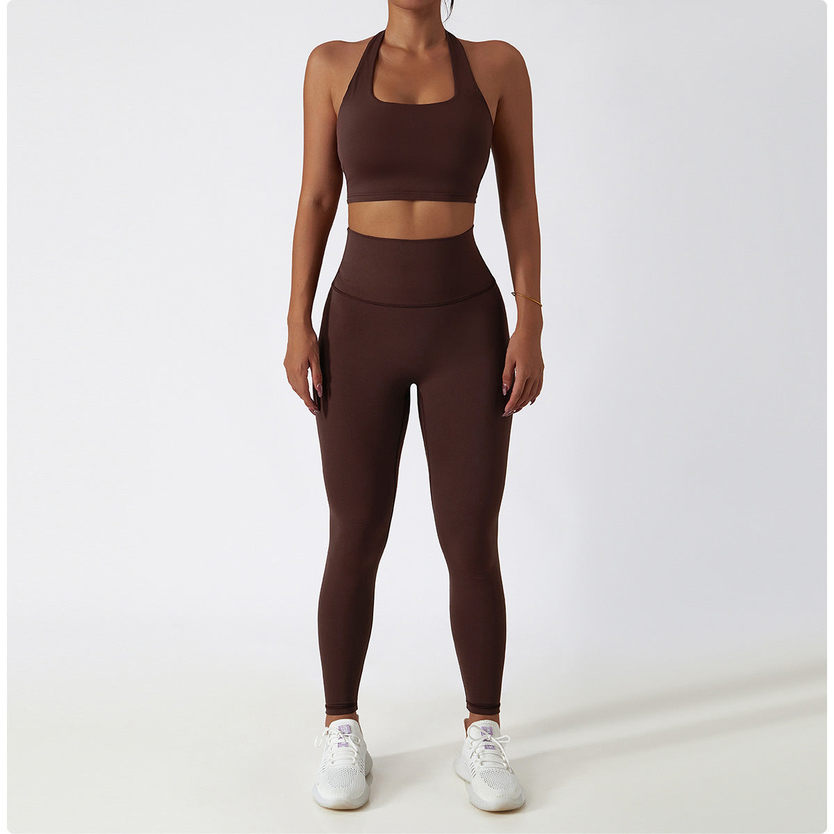 Forme Essential Halterneck Crop – Chocolate